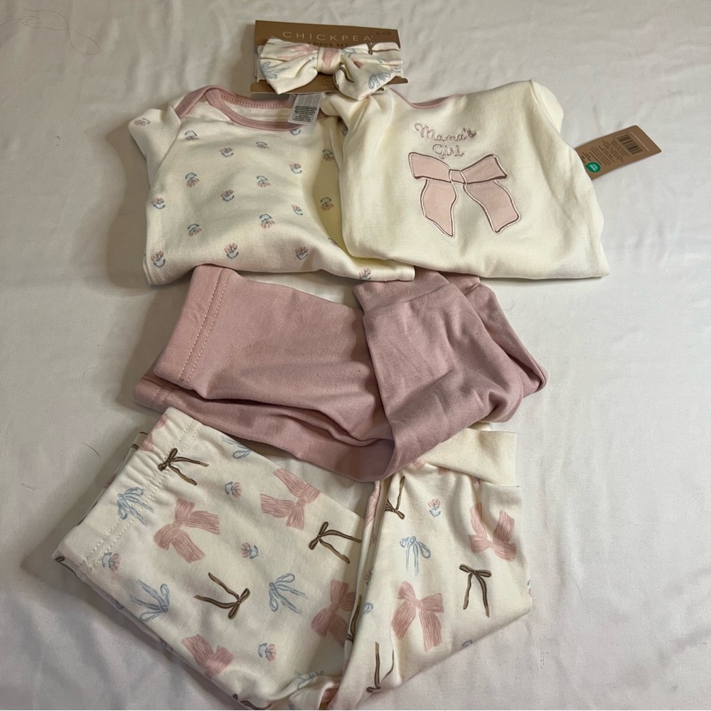 Chick Pea Pink and Cream Pajama Set for Kids